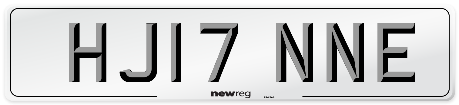 HJ17 NNE Number Plate from New Reg